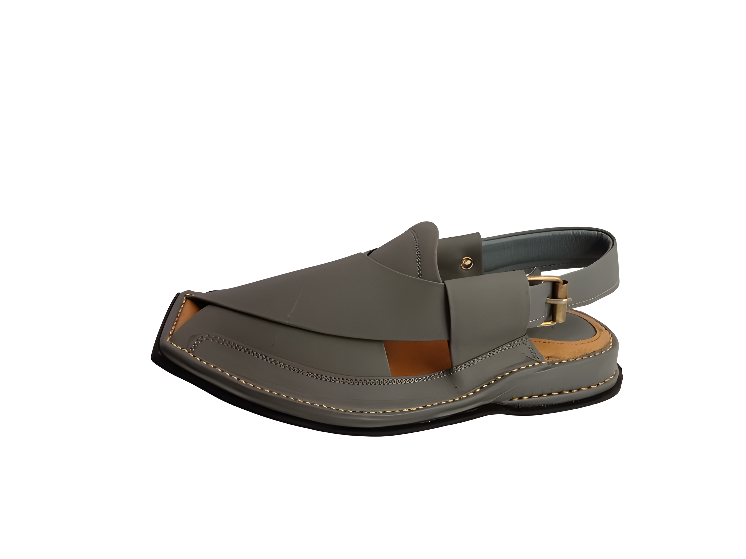 Peshawar Zalmi Premium - Gray Leather Handmade Chappal