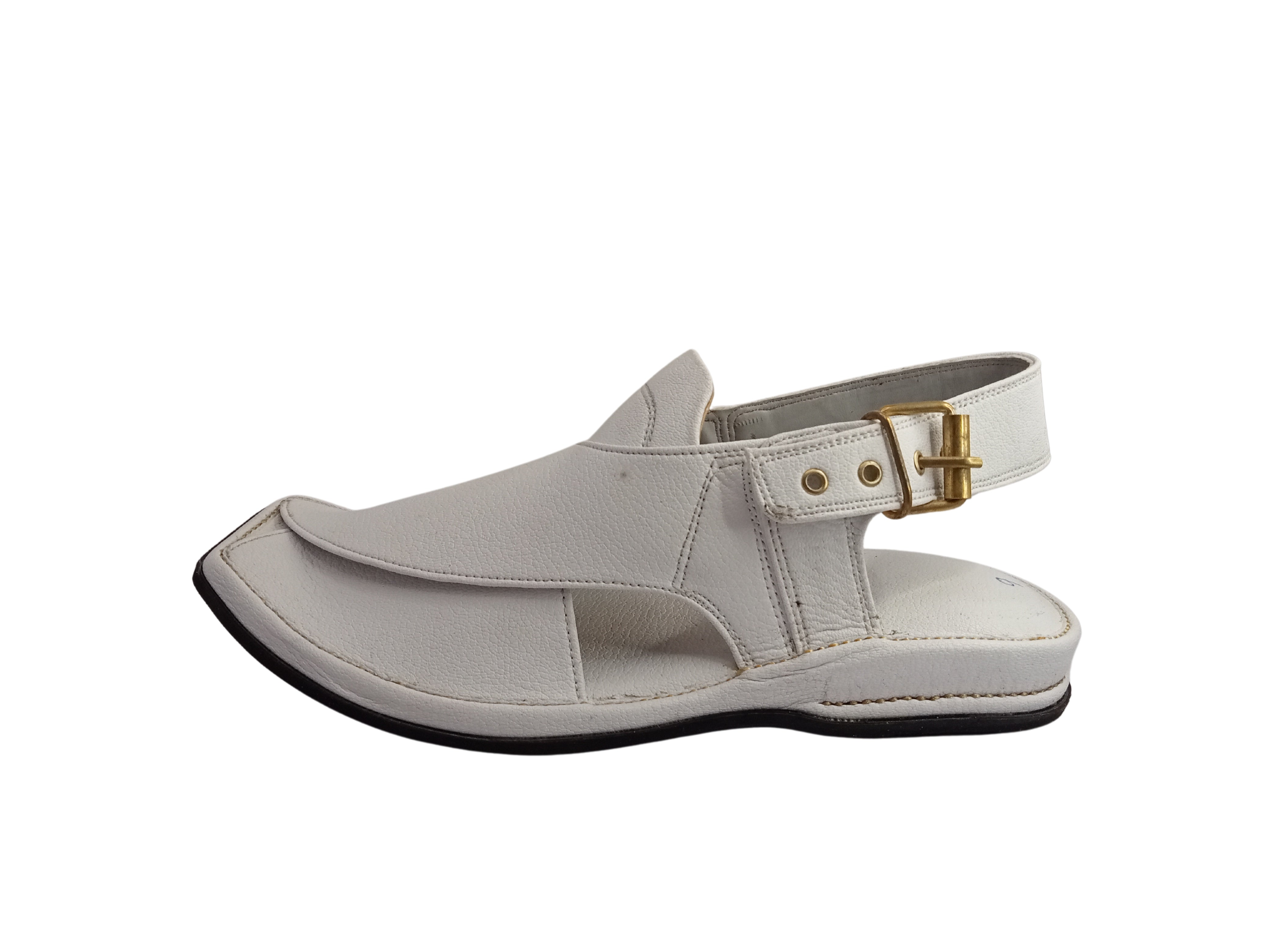 Traditional White Zardari Chappal - Elegance and Comfort Combined