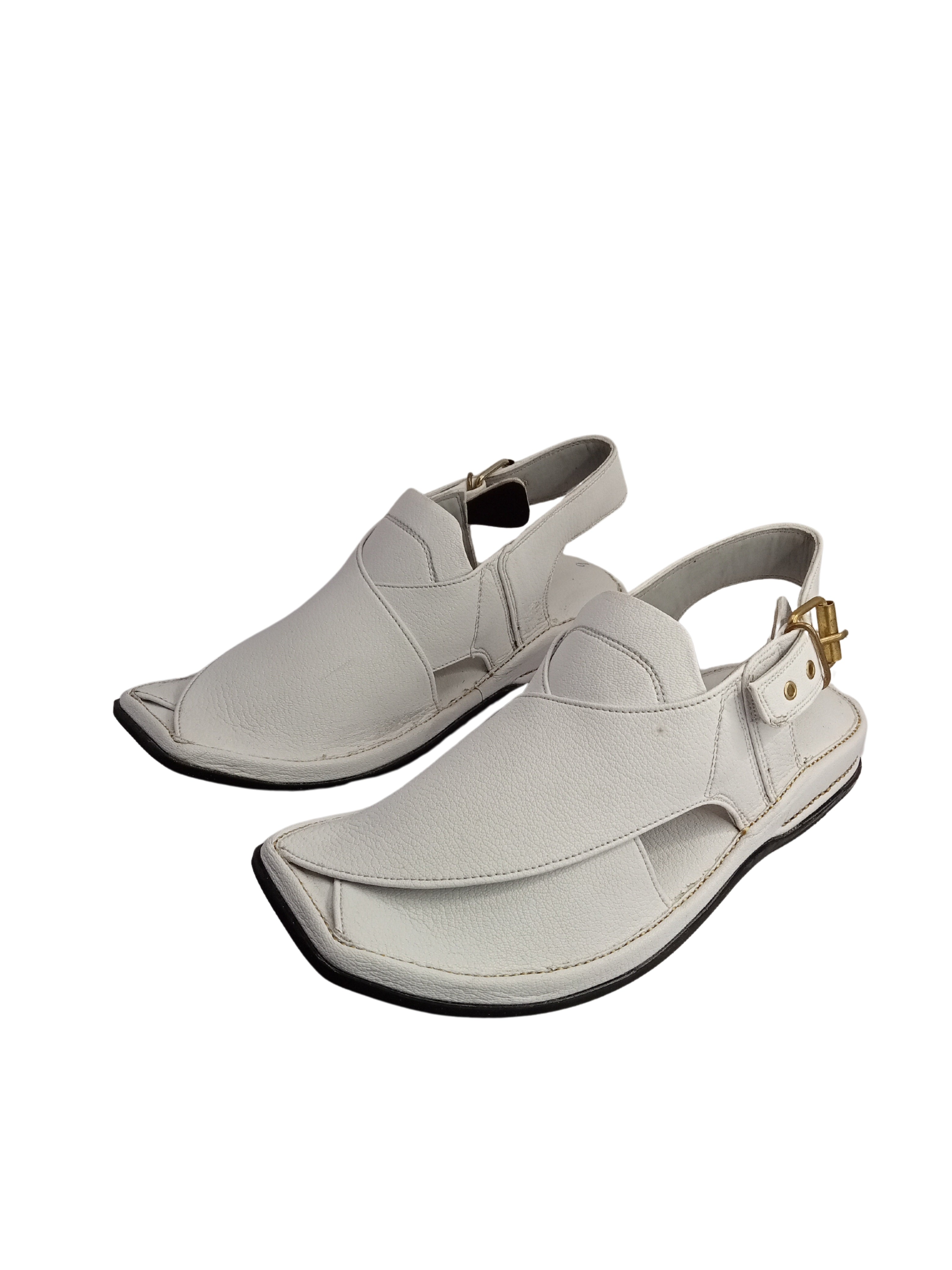 Traditional White Zardari Chappal - Elegance and Comfort Combined