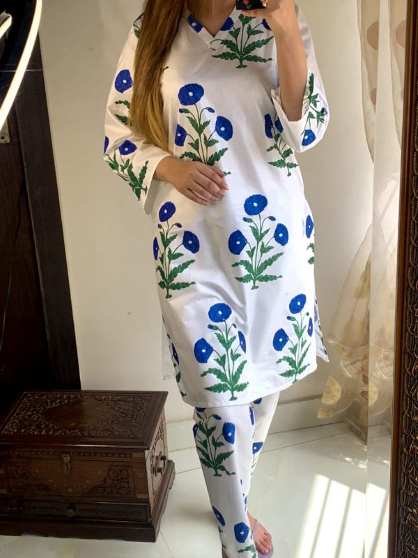 Gulzar Print 2pc Linen Dress | Shirt And Trouser For Girls & Women