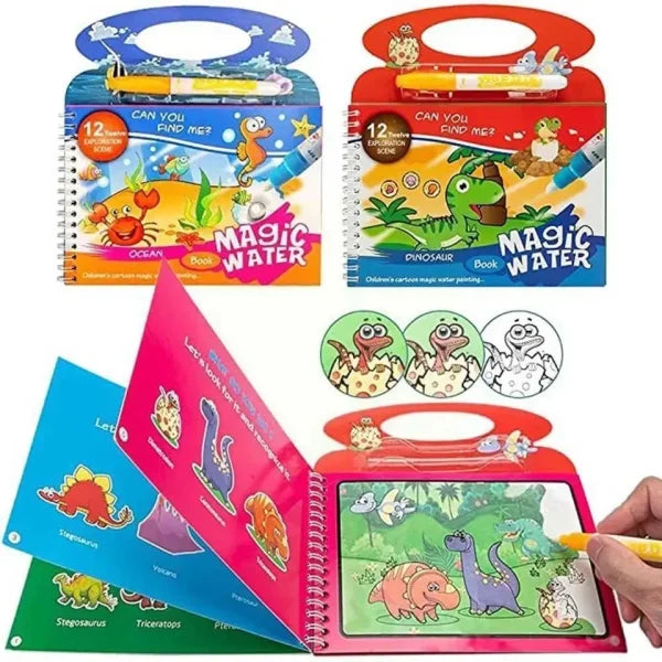 Magic Water Book 12 Twelve Exploration Scene | Creative Children Magical Drawing Books With Pen, Educational Book